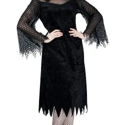 Vamp Robe With Mesh Sleeves Plus Adult Costume