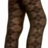 Argyle Tights Black - Adult