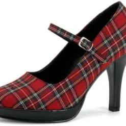 Plaid Sexy School Girl Heel Adult Shoes