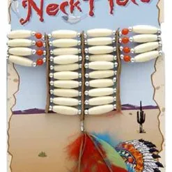 Beaded Indian Necklace W/ Feathers
