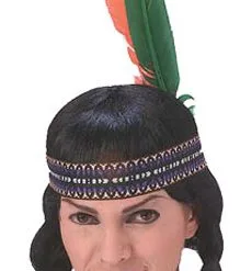 Native American Headband With Feathers