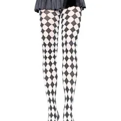 Black And White Diamond Tights
