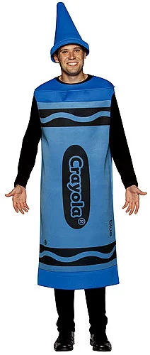 Adult Blue Crayon Costume 1 Adult Blue Crayon Costume